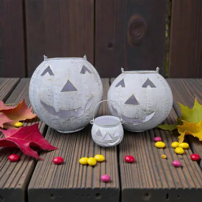 White Pumpkin Containers Set of 3