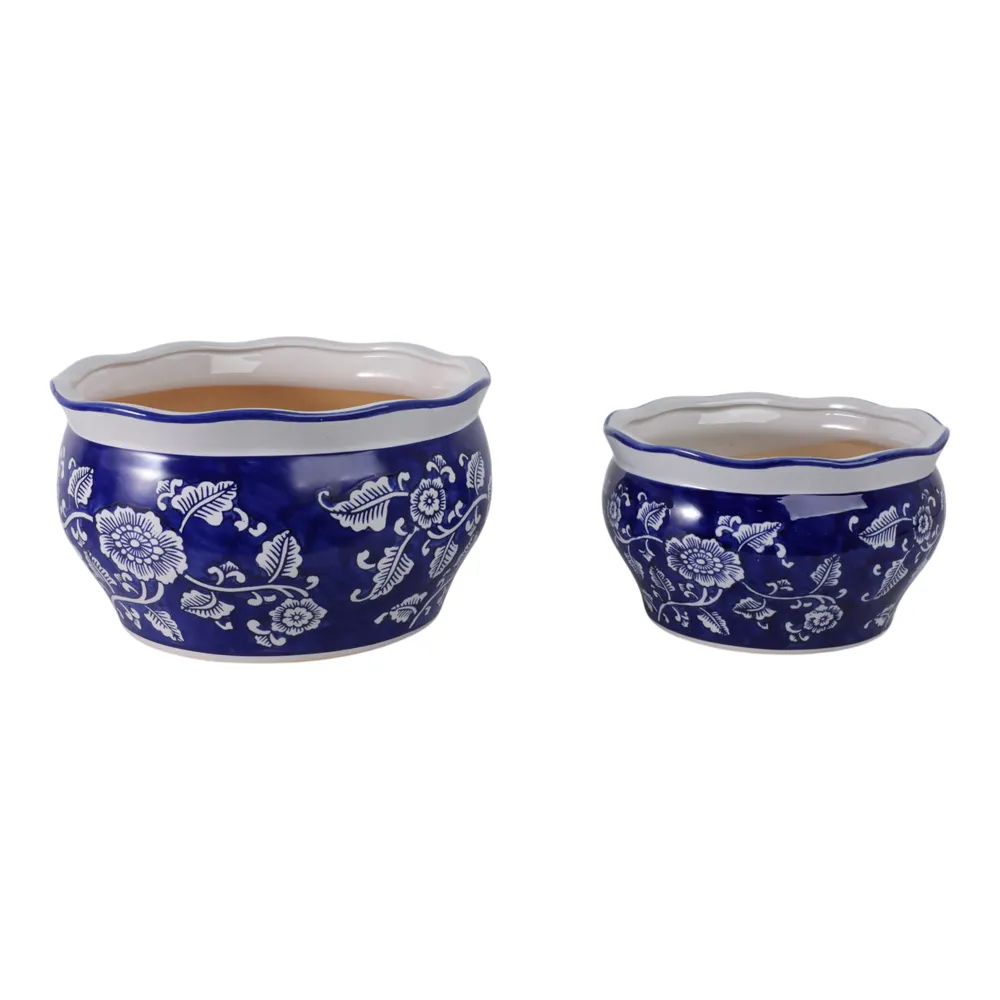HENLEYDALE SET OF 2 BLUE PLANTER 7 (IN)