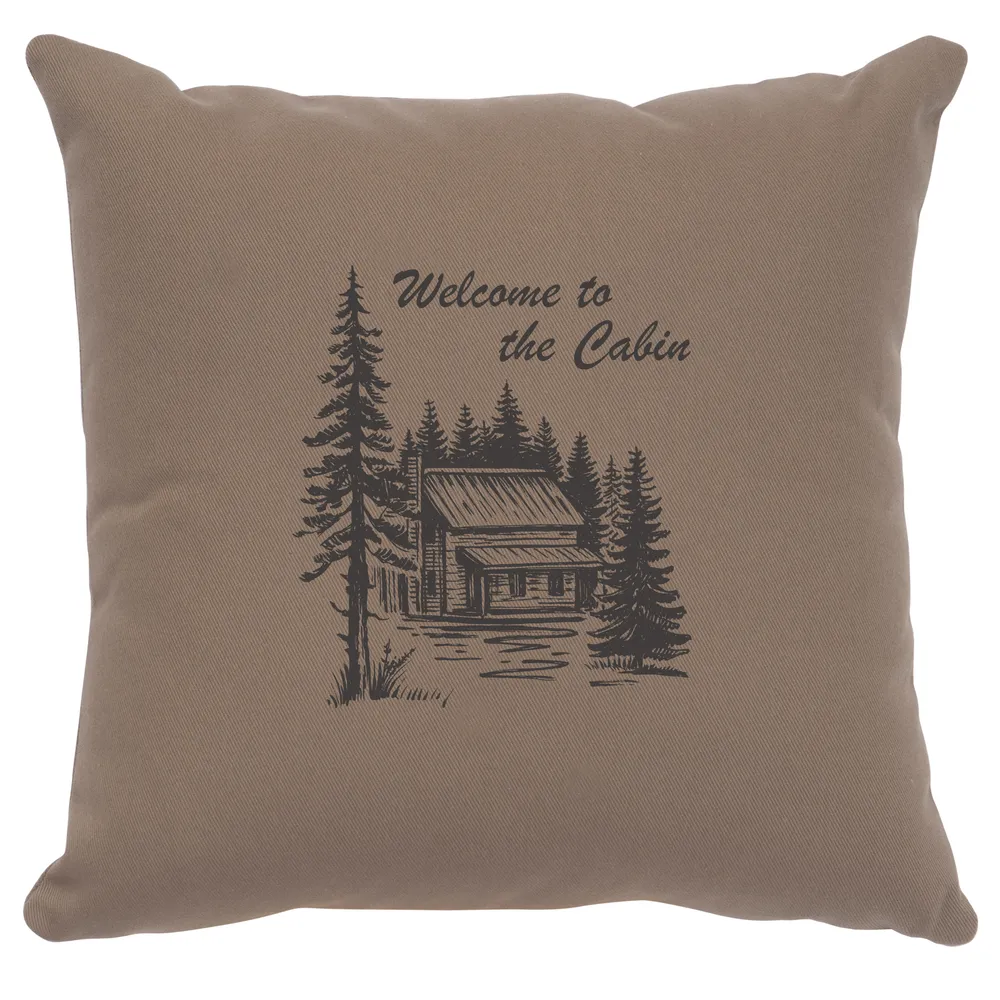 Image Pillow - Welcome Cabin - Cotton Taupe