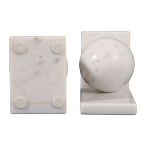 HELTONPORT SET OF 2 WHITE BOOKENDS 6 (IN) 7