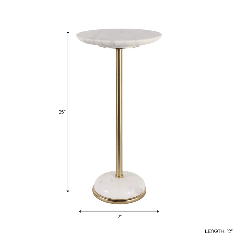 GORDENVIEW WHITE ACCENT TABLE 25 (IN)