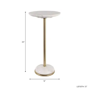 GORDENVIEW WHITE ACCENT TABLE 25 (IN) 8
