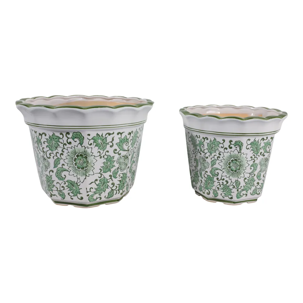 ENOCHFIELD SET OF 2 GREEN PLANTER 9 (IN)