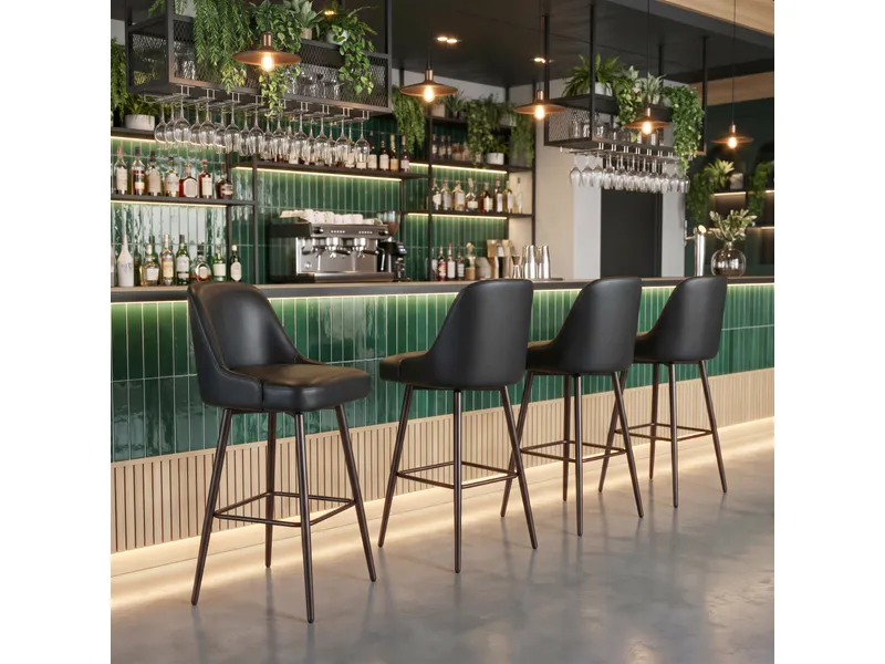 Keppel Swivel Barstool Black & Bronze 10