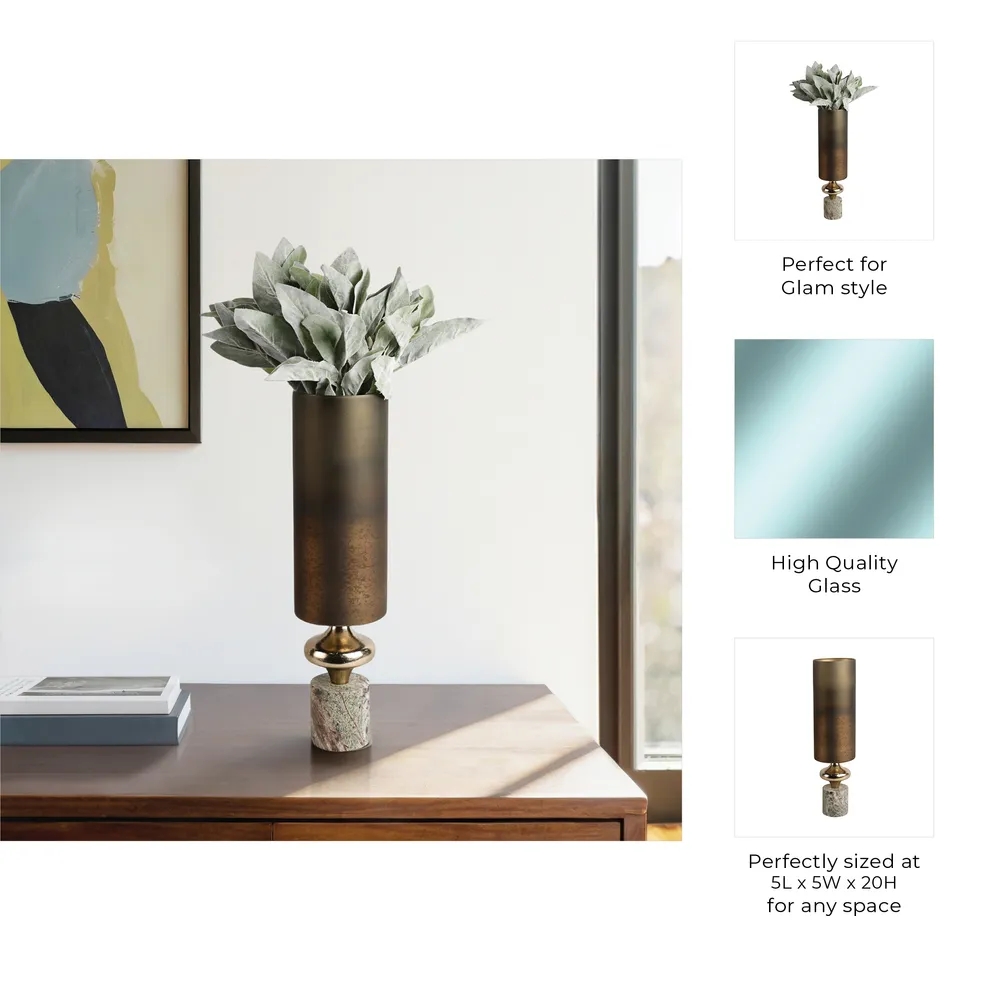 OPALHAVEN BROWN GLASS VASE 20 (IN)