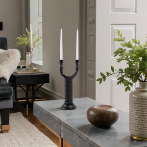 NICOLEHAVEN BLACK CANDLE HOLDER 16 (IN) 12