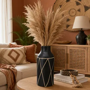 FENTONMOOR BLACK VASE 16 (IN) 2