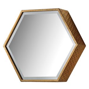 Hexagonal Wall Mirror - Set of 5 Gold 2