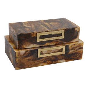 BYRONFIELD SET OF 2 BROWN BOXES 3 (IN) 3