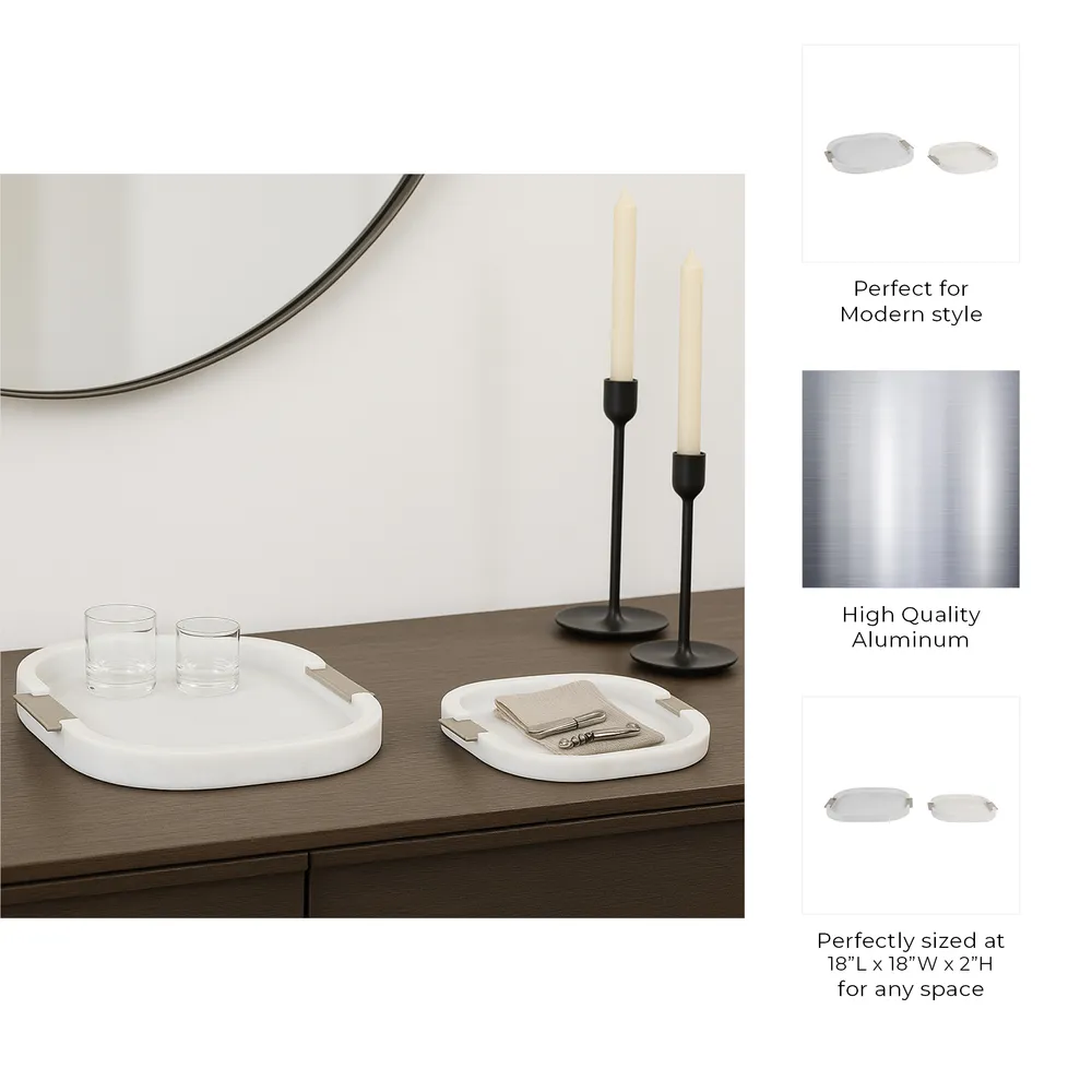 HOBARTSIDE SET OF 2 WHITE TRAY 2 (IN)