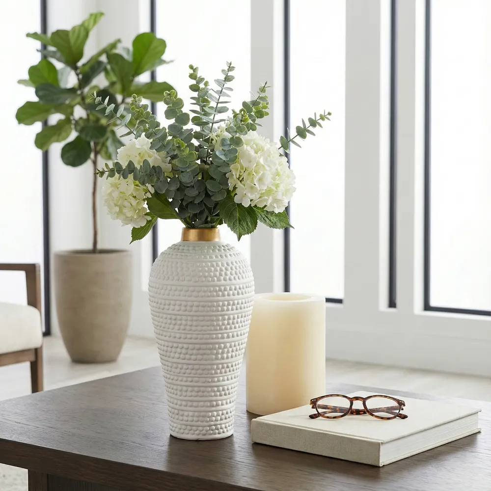 VERNONHOLM WHITE VASE 12 (IN)