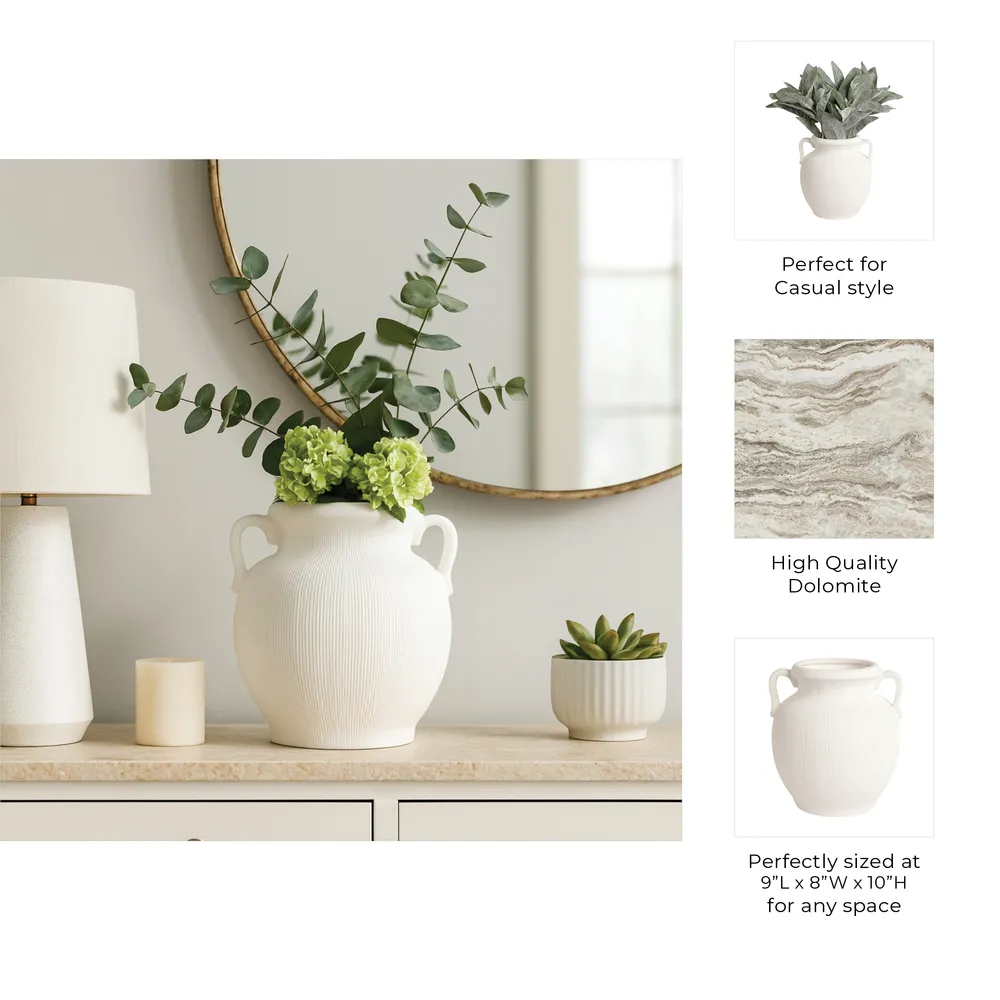 GARTONSHAW WHITE VASE 10 (IN)