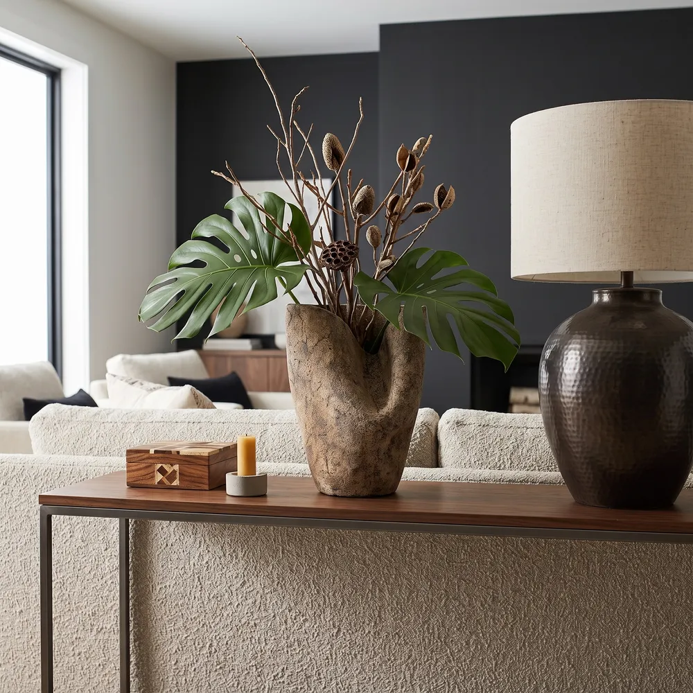 RUSHBROOK BROWN VASE 14 (IN)