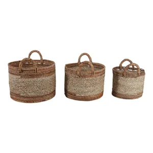 SEFPARK SET OF 3 BROWN BASKETS 17 (IN) 5