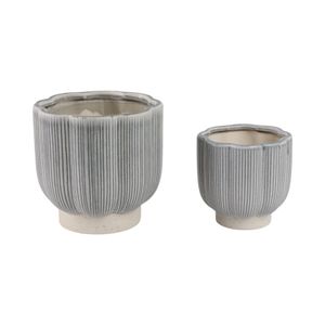 CARVERVALE SET OF 2 BLUE PLANTER 8 (IN) 1