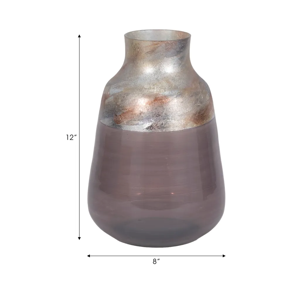 ORIONPARK GRAY GLASS VASE 12 (IN)
