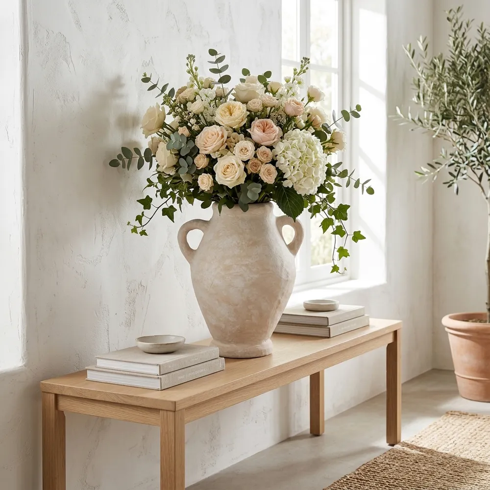 NATESTONE WHITE VASE 24 (IN)