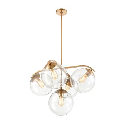 Collective 28″ Wide 5-Light Chandelier - Satin Brass