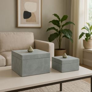 DEANTON SET OF 2 GRAY BOXES 7 (IN) 12