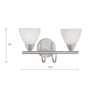 Tia 15.75'' Wide 2-Light Vanity Light - Matte Nickel 2