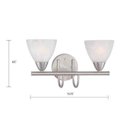 Tia 15.75'' Wide 2-Light Vanity Light - Matte Nickel