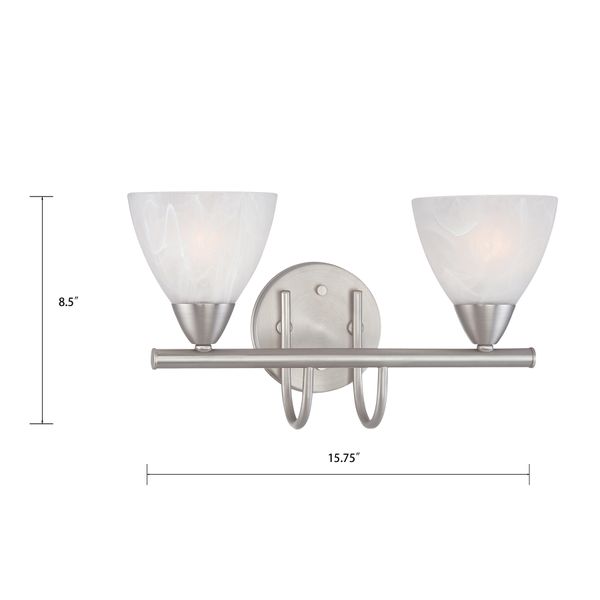 Tia 15.75'' Wide 2-Light Vanity Light - Matte Nickel