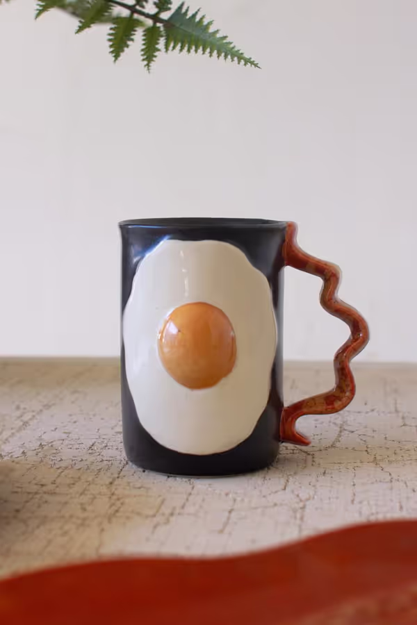 Ceramic Bacon and Eggs Mug