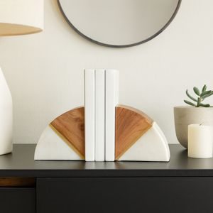 HAMPTONWICK SET OF 2 WHITE BOOKENDS 5 (IN) 2