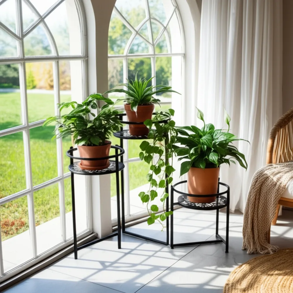 HALTONCROSS BLACK PLANT STAND 22 (IN)