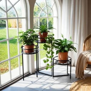 HALTONCROSS BLACK PLANT STAND 22 (IN) 2