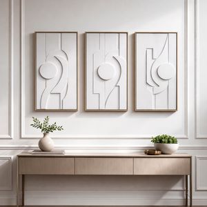 BRONSONSHAW SET OF 3 WHITE ART 24 (IN) 12