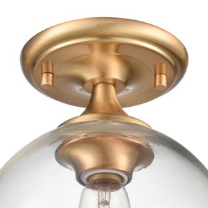 Angie 8'' Wide 1-Light Semi Flush Mount - Satin Brass 4