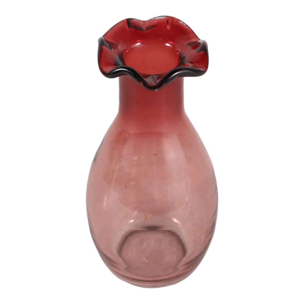 FOLEYWELL PINK GLASS VASE 7 (IN)