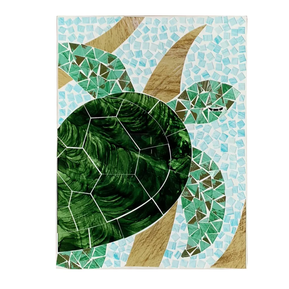 16" MOSAIC TURTLE PLAQUE BROWN/GREEN