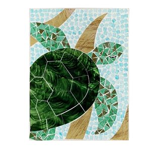 16" MOSAIC TURTLE PLAQUE BROWN/GREEN 1