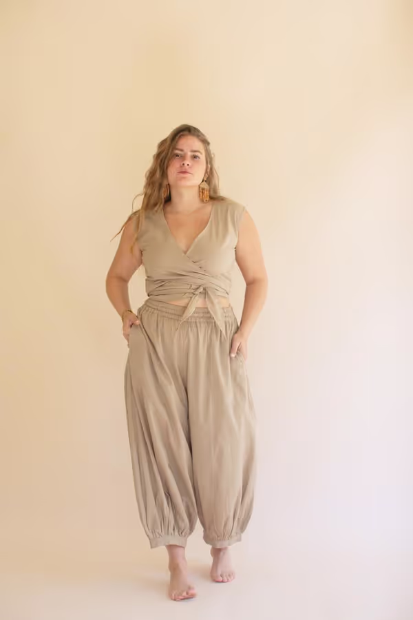 Drawstring Balloon Pant / Oatmeal