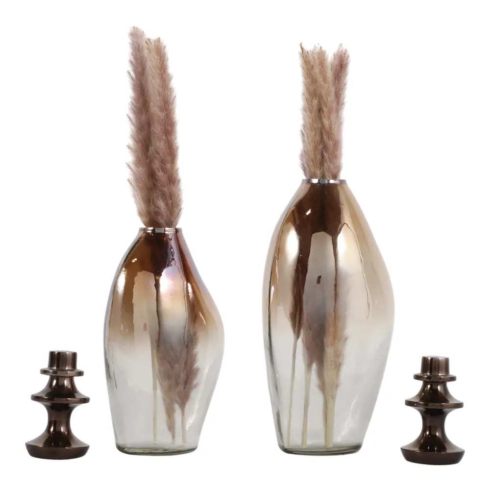 SLATETON SET OF 2 BROWN JARS 13 (IN)