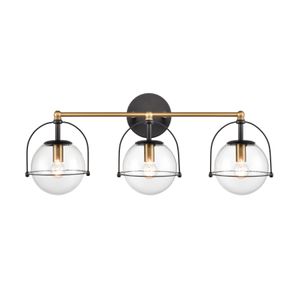 Langford 24'' Wide 3-Light Vanity Light - Satin Brass 1
