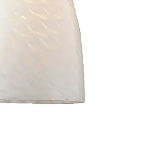 Arco Baleno 5'' Wide 1-Light Mini Pendant - Satin Nickel with White Swirl Glass 4
