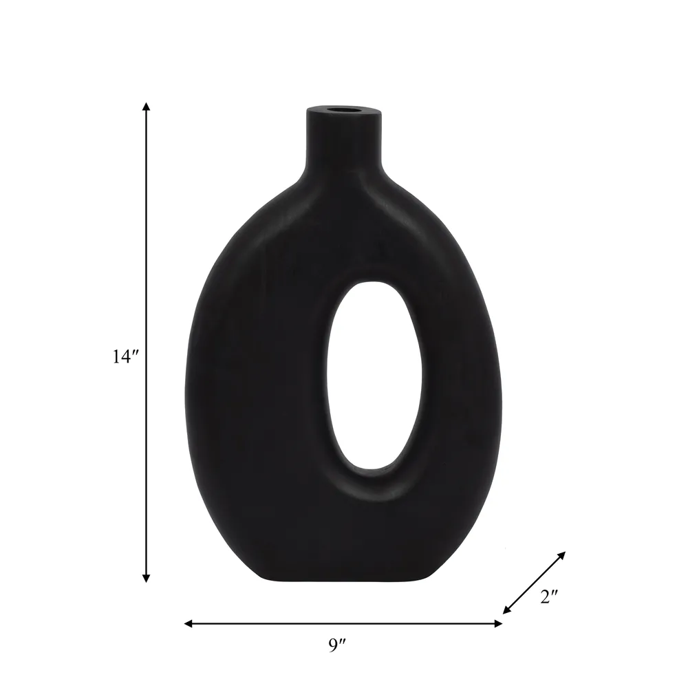 GRIFFINMOOR BLACK VASE 14 (IN)