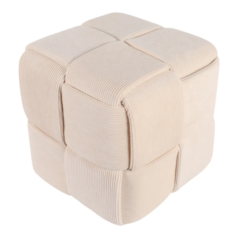 COREYBEACH IVORY OTTOMAN 15 (IN)