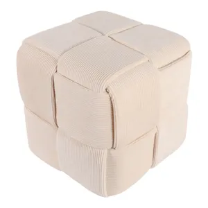 COREYBEACH IVORY OTTOMAN 15 (IN) 6