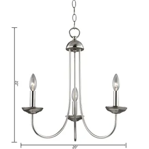 Montgomery 20'' Wide 3-Light Chandelier - Brushed Nickel 2