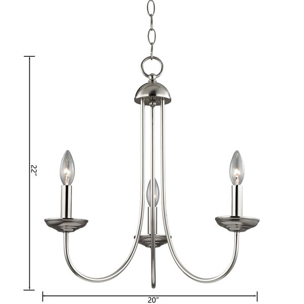 Montgomery 20'' Wide 3-Light Chandelier - Brushed Nickel