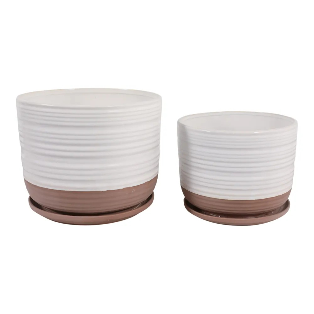 FIONAOAK SET OF 2 WHITE PLANTER 10 (IN)