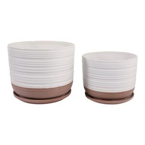 FIONAOAK SET OF 2 WHITE PLANTER 10 (IN) 1