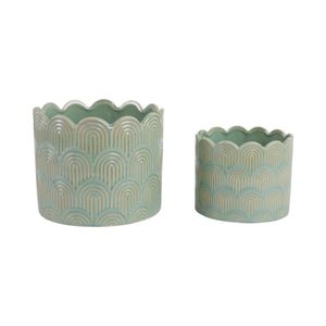 MORGANWIND SET OF 2 GREEN PLANTER 7 (IN) 3