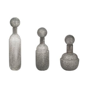 BURTONBURN SET OF 3 GRAY GLASS VASES 18 (IN) 1