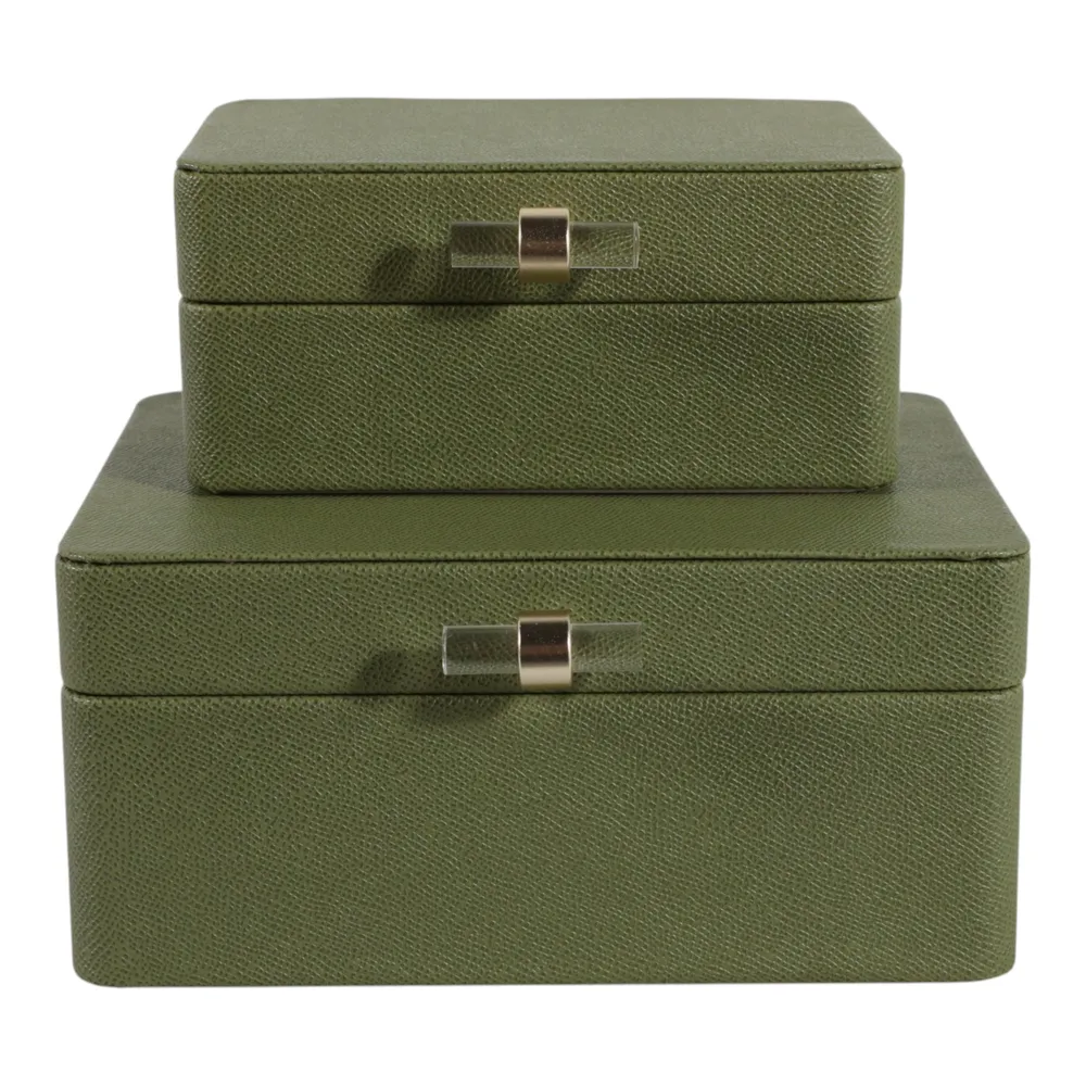 EVERTONPORT SET OF 2 GREEN BOXES 4 (IN)