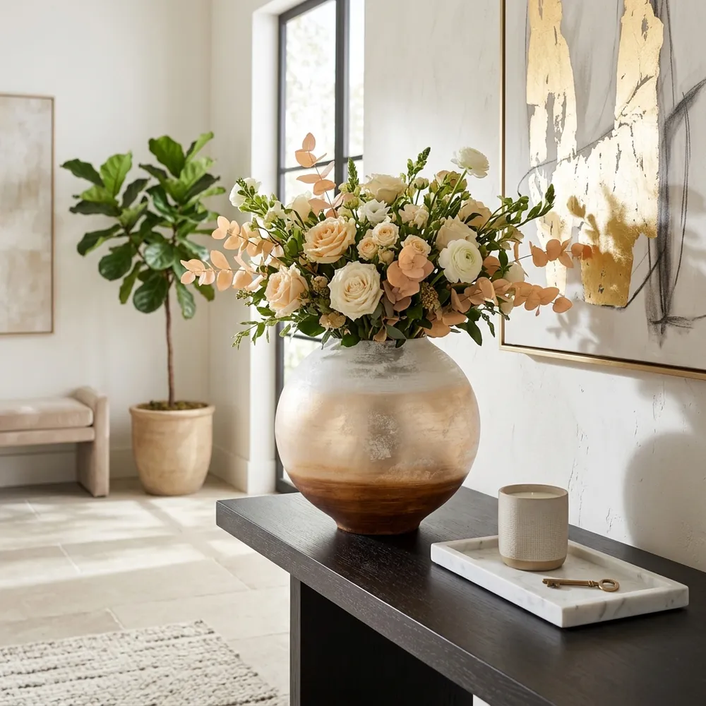CLAYWORTH WHITE VASE 14 (IN)